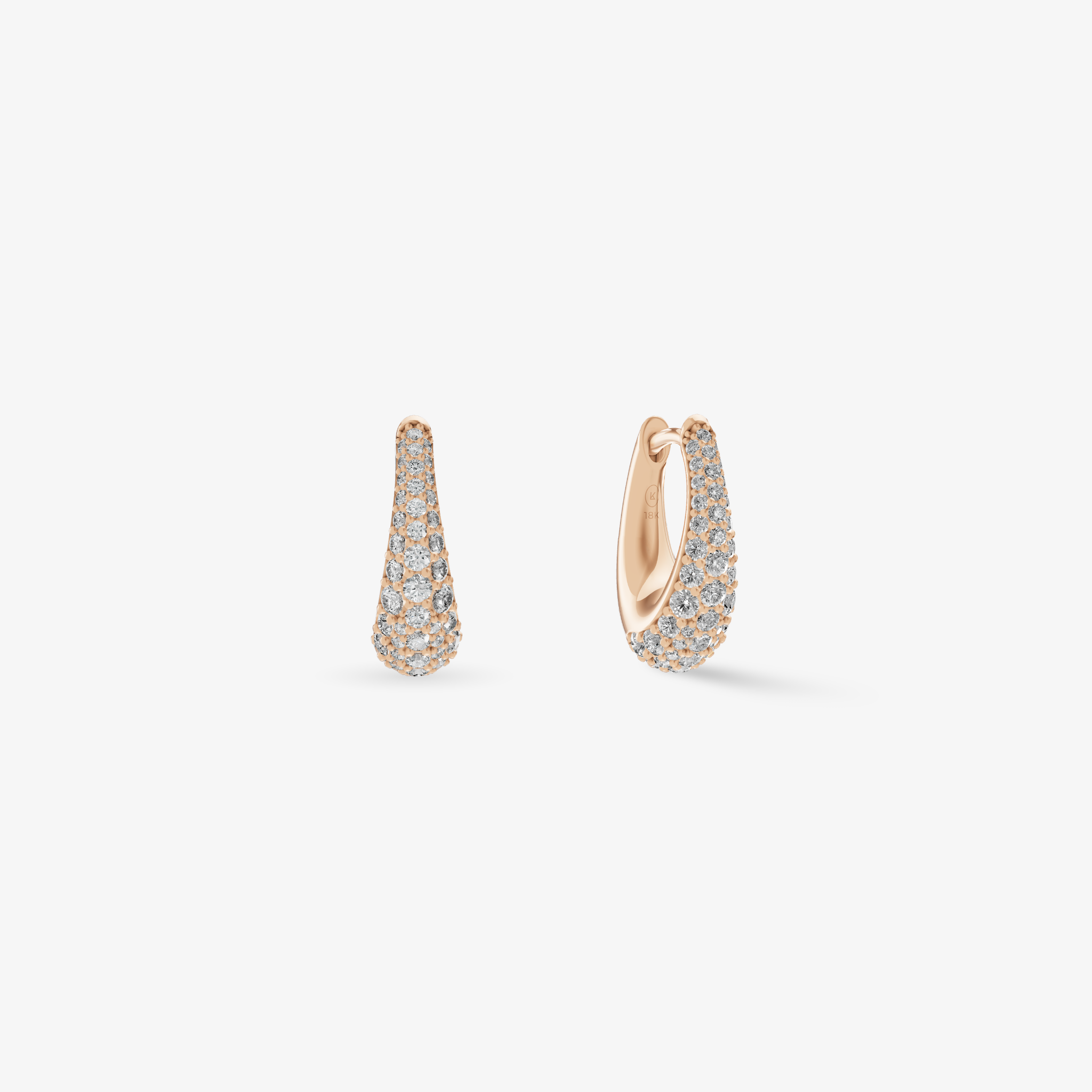 Courbeé Diamonds Hoops